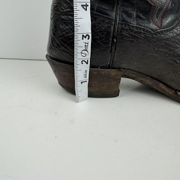 Vintage Amazonas Black Almond Toe Western Cowboy Boots, Sz. Mens 9, Womens 10.5 - Picture 12 of 15